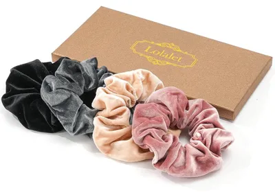 Immagine prodotto di Lolalet Scrunchies in velluto, set di 4 accessori per capelli da donna e ragazza