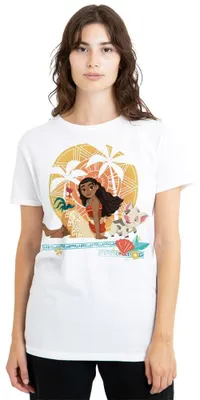 Obrázek produktu pro Dámské tričko Disney Moana, motiv: západ slunce, bílá barva, velikost XL
