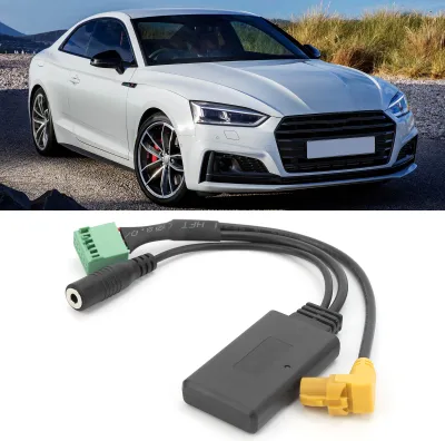 Obrázok produktu pre 12-pinový automobilový Bluetooth AUX adaptér Multimediálny audio kábel Mikrofón Handsfree zariadenie Vhodné pre MMI 3G / Q5 A4L A6L Q7 a5 S5