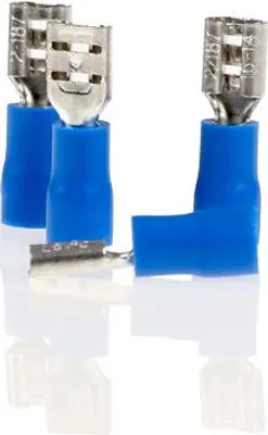 Produktbild von alca® Flachsteckhülsen blau 5,6mm 10St. 1,5-2,5mm² AWG 16-14 teilisoliert männlich Flachstecker Quetschkabelschuhe Steckverbinder
