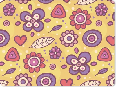 Produktbild von MuchoWow® Mauspad Mousepad Muster - Blumen - Lila - Orange 40x30 cm - Mousepads - Maus Mat - Pad - Mausunterlage - Anti Rutsch