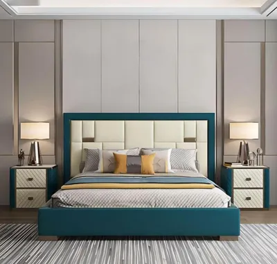 Produktbild von Luxus Schlafzimmer Bett Polster Design 180x200cm Doppel Hotel Betten Neu