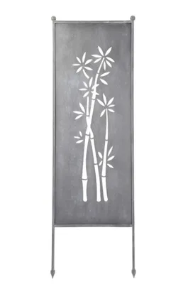 Produktbild von Stele Metall grau Sichtschutz "Bambus" H116cmxB32cm Windschutz Dekowand Deko / 37788