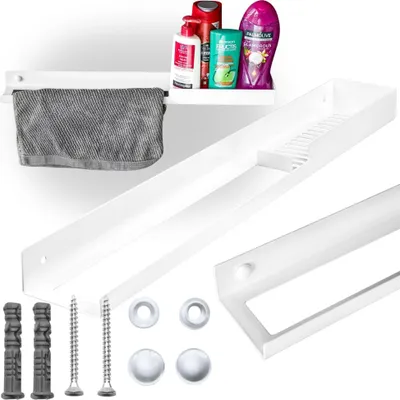 Produktbild von Weißes Badezimmerregal zum Aufhängen für die Dusche für das Badezimmer Kosmetikregal