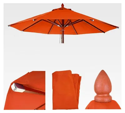 Produktbild von Ersatzbezug für Holz-Sonnenschirm, rund Ø4m, Polyester 3kg - Terracotta