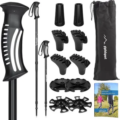 Produktbild von Unyqoos® Teleskop-Wanderstöcke – ultraleichte, verstellbare Trekking- & Nordic‑Walking‑Stöcke aus Carbon und Aluminium für Damen und Herren