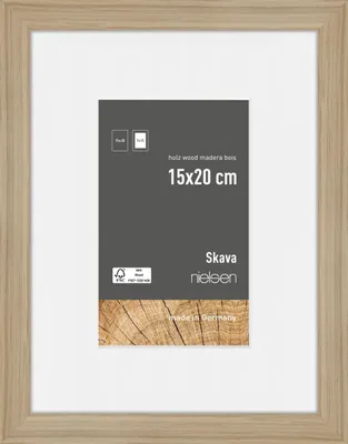 Produktbild von nielsen Holz Bilderrahmen Skava Eiche, 15,0 x 20,0 cm - mit Passepartout 9x13 cm