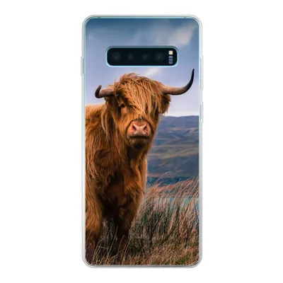 Produktbild von MuchoWow® Handyhülle Schutzhülle Hülle für Samsung Galaxy S10 Plus Schottischer Highlander - Berg - Wasser - Natur - Kuh Silikon Softcase Handy Hülle - Schutzhülle