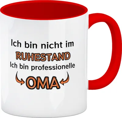Produktbild von Ich bin nicht im Ruhestand. Ich bin professionelle Oma Kaffeebecher Rot