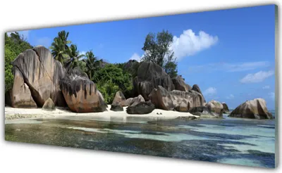 Produktbild von Glasbilder 125x50 Wandbild Druck auf Glas Felsen Meer Landschaft