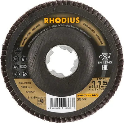 Produktbild von RHODIUS PROline LSZ F1 X-LOCK Fächerschleifscheibe 125 x 22,23 mm K40 10 Stk