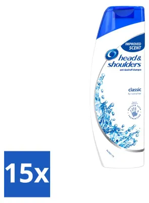 Productafbeelding van 15 x Head & Shoulders Shampoo Classic Clean - 250 ml - Voordeelverpakking - 15 stuks