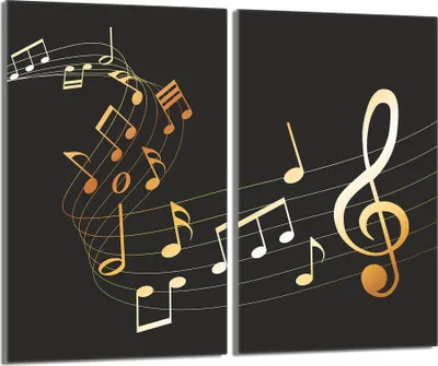 Produktbild von Herdabdeckplatten 2 teilig 30x52 Glaskeramikkochfeld Abdeckung Glas, Musik Schwarz
