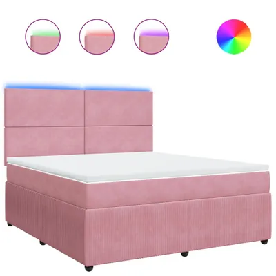 Produktbild von Boxspringbett mit Matratze Rosa 180x200 cm Samt