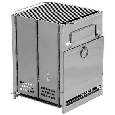 Produktbild von Raketenofen, mit Rost, faltbar, klein, Edelstahl
