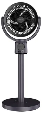Produktbild von NovuLife USB Ventilator 4000mAh Leiser Wiederaufladbar Standventilator mit Fernbedienung 5 Geschwindigkeiten Timer Digitalanzeige, Grau