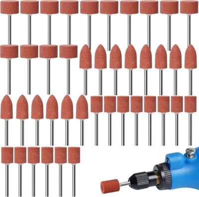 Productafbeelding van Slijpstenen van aluminiumoxide, 42 stuks, met een schacht van 1/8 inch, voor metaalbewerking