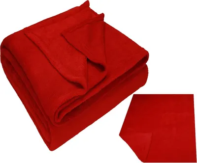 Produktbild von Kuscheldecke Flauschig Sofa Fleecedecke Teddy - Wohndecke XXL Warm Sofadecke Decke Couch Größe 150x200 cm Farbe rot