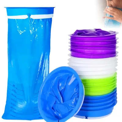 Produktbild von 20 Stück Spuckbeutel - 1000ml - Spuckbeutel für unterwegs - rechbeutel verschließbar - Auffangbeutel Auto, Brechtüte Reise, Spucktüte Flugzeug
