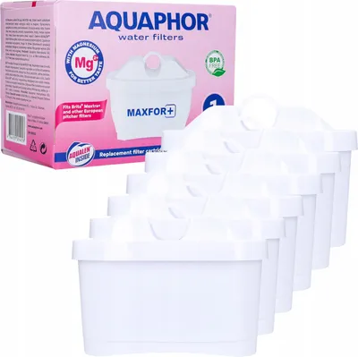 Produktbild von AQUAPHOR MAXPHOR+ MG Filterkartusche Trinkwasserfilter 6er Pack mit AQUALEN und Magnesium + für Tischwasserfilter