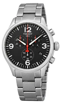 Image de Montre chronographe Tissot pour homme, modèle XL, couleur noire, en acier inoxydable, référence T116.617.11.057.00