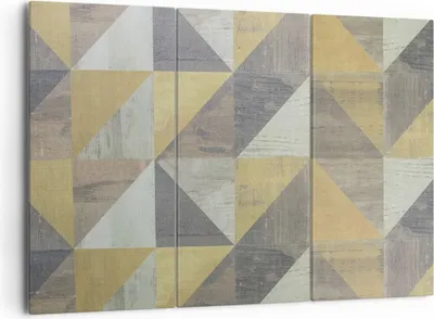 Produktbild von Bild auf Leinwand - Leinwandbild - 3 Teile - Abstraktion Geometrisch Dreiecke - 165x110cm - Wand Bild - Wanddeko - Wandbilder - Leinwanddruck - Bilder - Wanddekoration - Leinwand bilder CE165x110-4884