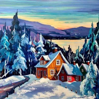 Produktbild von NORIMPEX Maloven nach Nummer Hü tte im Winter 40x50cm