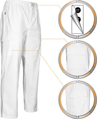 Produktbild von Befursbekleidung Raw-Pol LH-HCL_TRO weiß Cargohose Pflegehose XXXL