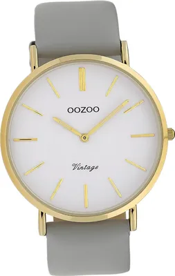 Productafbeelding van Oozoo dameshorloge, grijs, analoog, Vintage serie, met leren band, model D2UOC20078