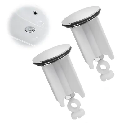 Produktbild von Universal Abfluss-Stöpsel - Höhenverstellbarer Excenterstopfen - Für Waschbecken und Bidets - 2 Stück, 40 mm