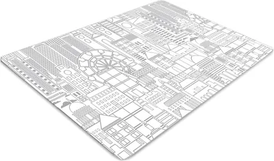 Produktbild von Stuhlunterlage Bürostuhlunterlage 120 cm x 90 cm Bodenmatte Bürostuhlunterlage - Skizzierte Stadt.