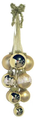 Glaskugel-Anhänger gold 5-8 cm Weihnachtsdeko Fenster Tür