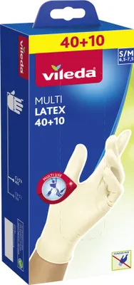 Produktbild von VILEDA Einweghandschuhe Multi Latex 40+10 S/M