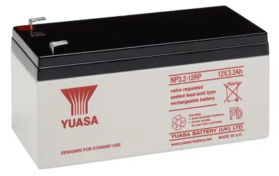 Produktbild von Yuasa NP3.2-12, Plombierte Bleisäure (VRLA), 12 V, 1 Stück(e), Schwarz, Weiß, 5 Jahr(e), 20 h