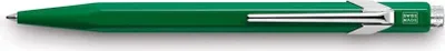 A green pen with a silver clip is shown against a white background.