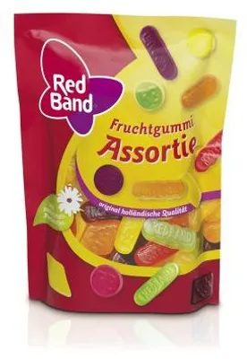 Produktbild von Red Band Fruchtgummi Assortie buntes Englisches Weingummi 200g
