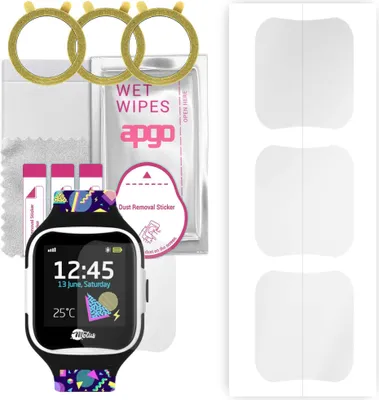 Produktbild von apgo 3 Stück Schutzfolie, klar, kompatibel mit Motus Watchy Smartwatch, Hydrogel Displayschutzfolie mit Positionierhilfe, Displayfolie, robust und kratzfest