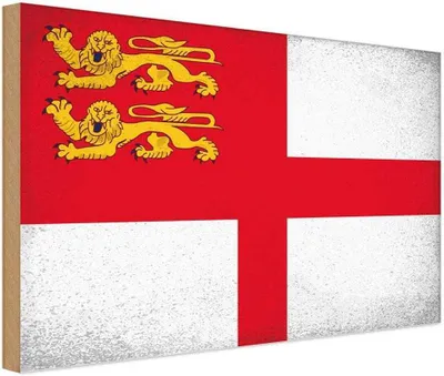 Produktbild von vianmo Holzschild 20x30 cm Sark Vintage Flagge Straße Stadt