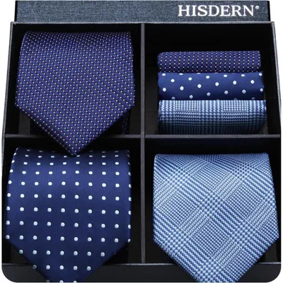 Produktbild von Herren Krawatten- und Einstecktuch-Set 3 Stück Seide Elegant für Hochzeitsfest Einheitsgröße