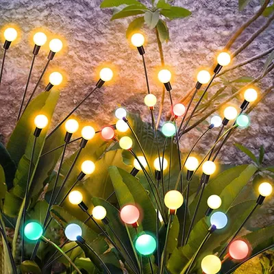 Solar-Gartenleuchten 2er-Pack, 10 LED, RGB, wasserdicht IP65