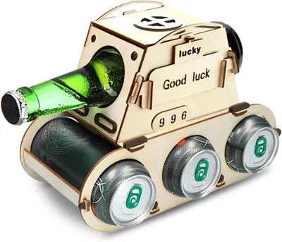 Produktbild von Holz - Flaschenhalter aus Holz - Lustige Geschenke für Bierliebhaber - Geburtstagsgeschenk - Biergeschenke für Männer und Jungen