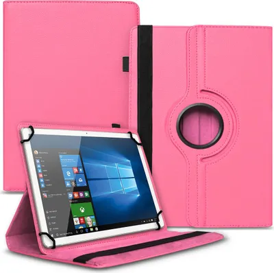 Produktbild von Schutzhülle für Telekom T Tablet Hülle Schutz Tasche 10,4 Zoll Case 360° DrehbarFarbe Uni 360 Taschen:Pink