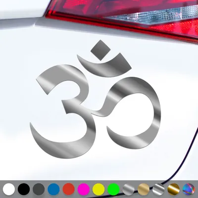 Produktbild von PantherPixel Om Aufkleber Ohm Buddhismus Meditation Yoga Sticker Auto Geschenkidee Farbe Chrom-Silber