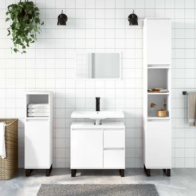 Produktbild von vidaXL Badschrank Weiß 65x33x60 cm Holzwerkstoff