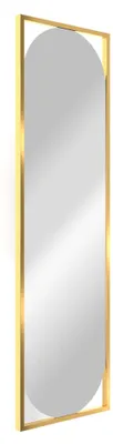 Image de STYLER Miroir mural MARBELLA, 132x37 cm, doré, rectangulaire, avec cadre en MDF, idéal pour l'entrée, la chambre, la salle de bain, style moderne et décoratif, miroir pleine longueur