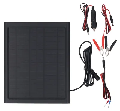 Productafbeelding van Zonnepaneellader, 6 W, 16 V, draagbare batterijonderhoudsset voor auto, motorfiets, boot, camper, aanhanger, sneeuwscooter