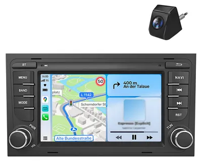Obrázok produktu pre 64 GB autorádio so zadnou kamerou pre Audi A4 8E, 8H, B6, B7 (2000–2009) s CarPlay, Android Auto, GPS navigáciou, Wi-Fi, RDS a 7-palcovým displejom s DAB+