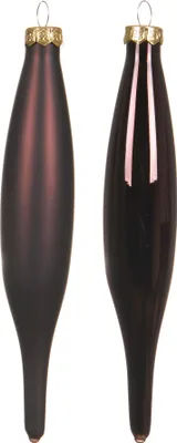 Produktbild von Christbaumschmuck Eiszapfen 15cm Glas 6er Set - Schwarze Trüffel