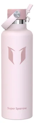 Produktbild von Sparrow Trinkflasche Edelstahl 1L FlipFlow Thermosflasche mit Strohhalm