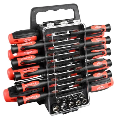 KesTek Schraubendreher Set 44tlg Bit Stecknuss Werkzeugset Magnet Chrom Vanadium 4066986404658 414600 40465KT